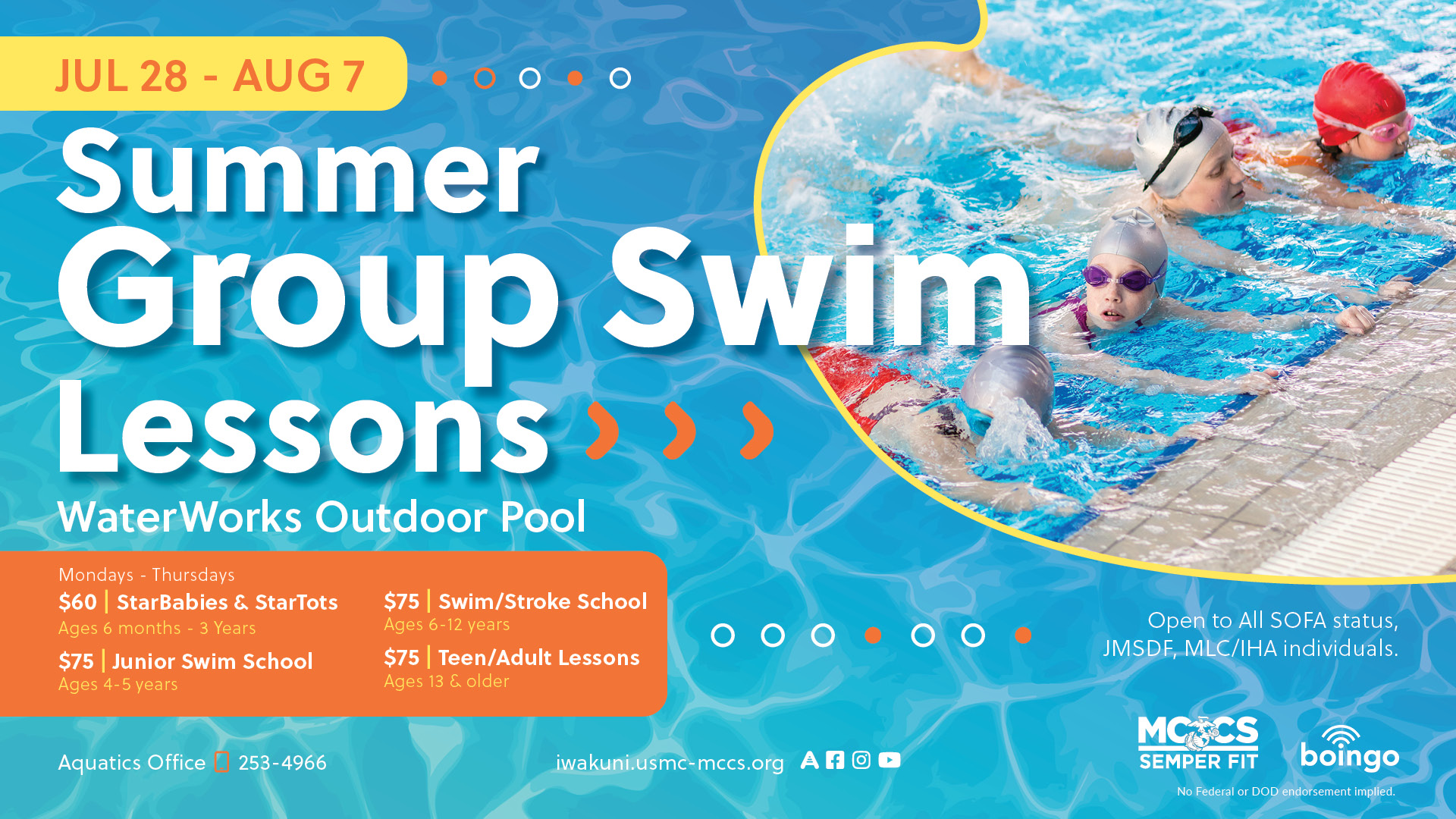 July/August Summer Group Swim Lessons