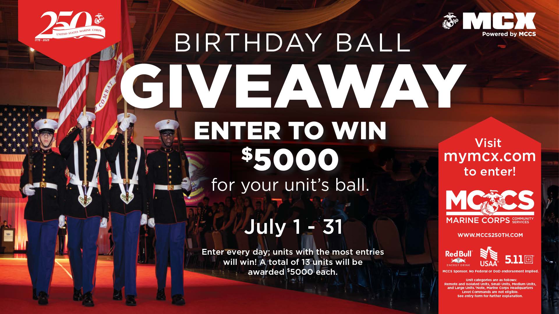MCX 250th Birthday Ball Giveaway