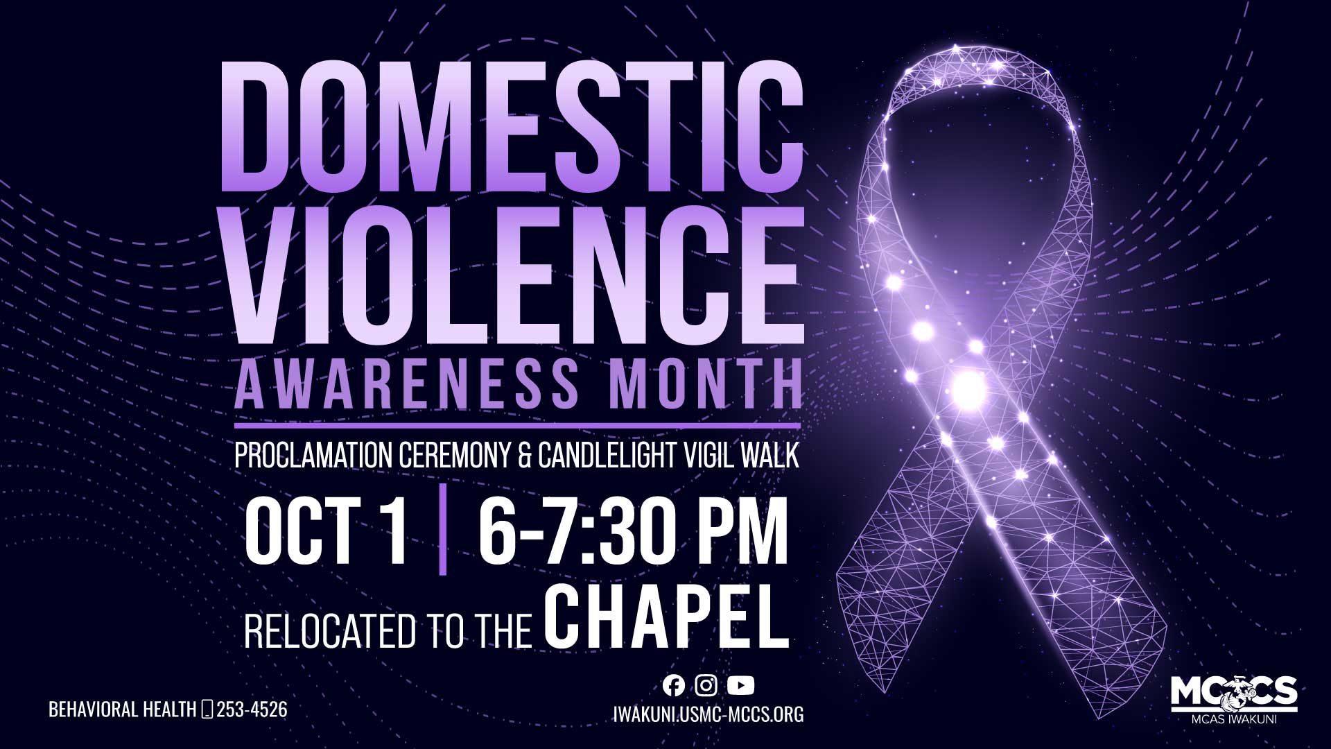 Domestic Violence Awareness Month Proclamation Ceremony and Candlelight Vigil Walk