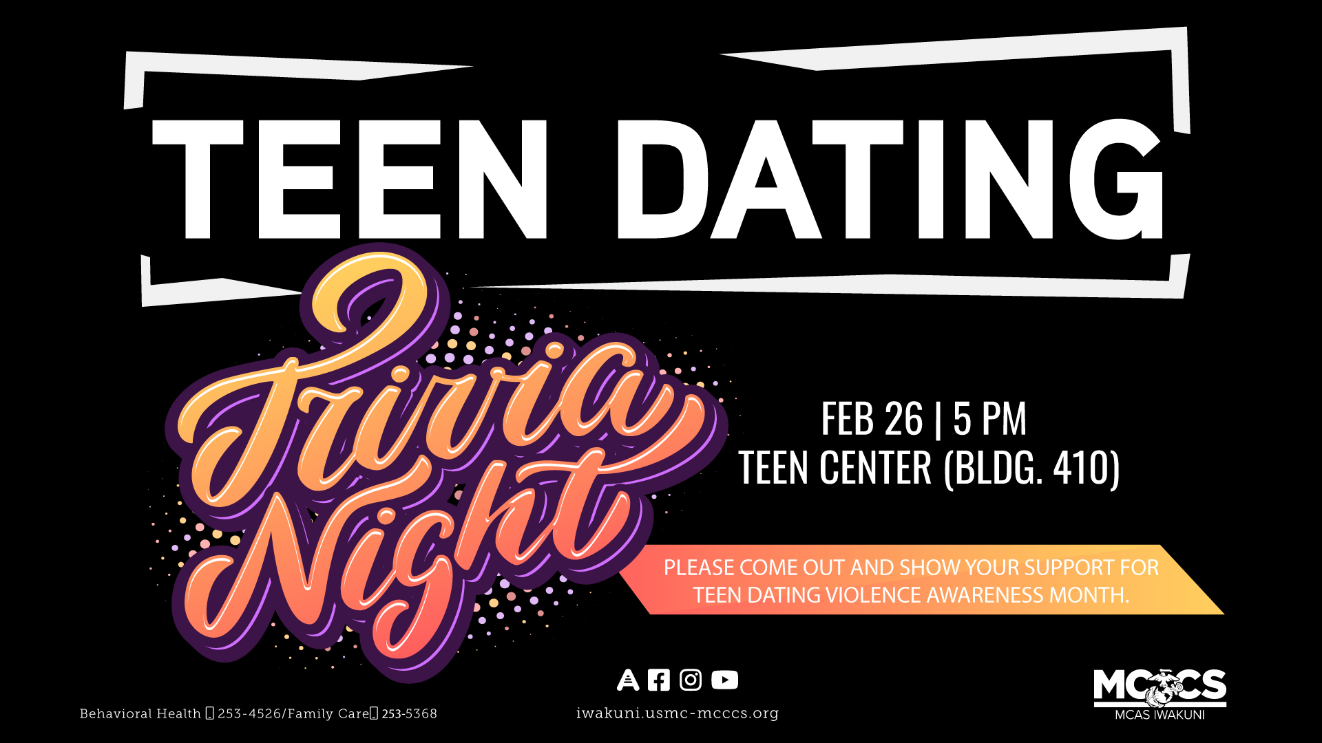 Teen Dating Trivia Night