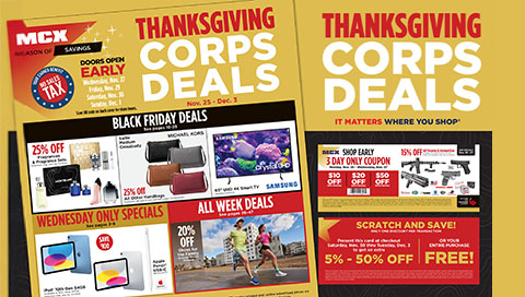 MCX Thanksgiving Corps Deals