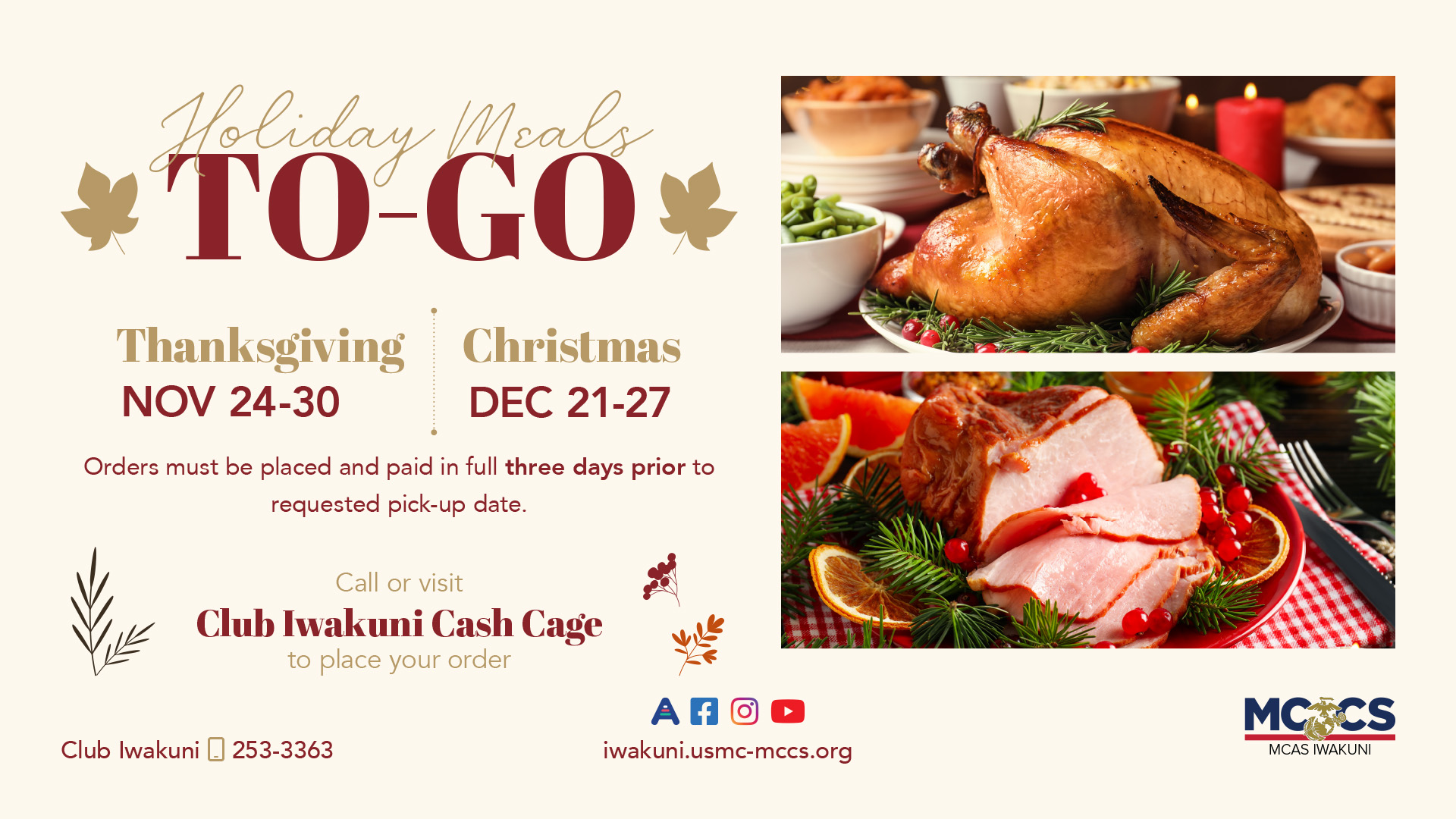 Holiday Meals To Go